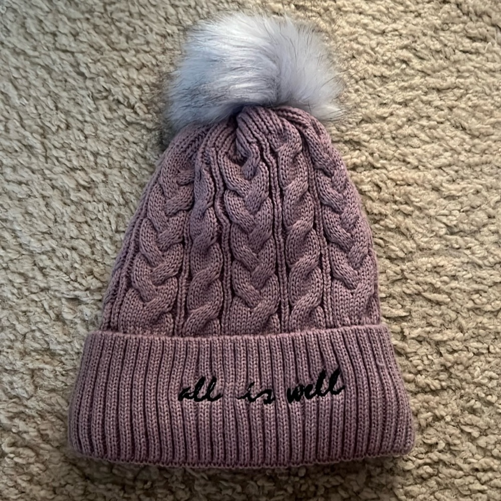 Purple Bennie that says “all is well”